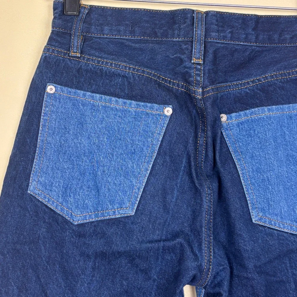FRAME Le Jane Contrast Patchwork Jeans Indigo Women Size 26 Denim High Rise - Picture 13 of 16